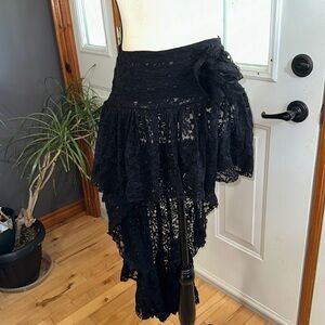 BNWT Free People X Tach Blanka Lace Mini Skirt With Train